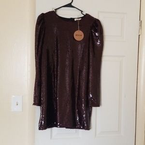 Long Sleeve Sequin Dress